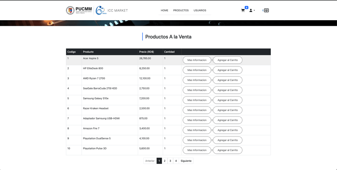 List products ecommerce with Javalin